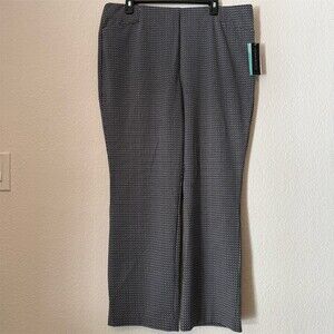 Investments Pull-On Dress Pants Womens XL Short Black Geometric Straight